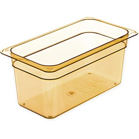 StorPlus™ Plastic High Heat 1/3 Food Pan, Amber (Pack of 6) Cover
