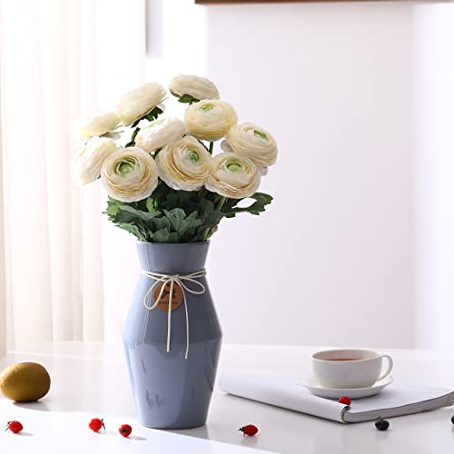 Artificial Ranunculus Flowers With Real Touch Stem, Silk Ranunculus Flowers(10 Pack) (White) #TOP1