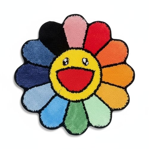 LUXAPE Murakami Rug - Handmade & Premium- 28in (70cm) - Hypebeast Decor - Hypebeast Room - Living Room Bedroom Children Bedroom Door mat - Aesthetic Room Decor - Luxape Rugs (Luxape-A2)