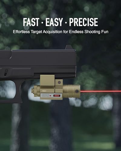 Pinty Compact Tactical Red Laser Sight with Picatinny Mount Alan Wrenches for Hunting - Easy and Bright, Flat Dark Earth