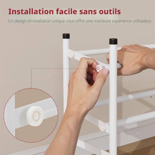 Étagère à chaussures blanc extensible 2 niveaux Tajsoon