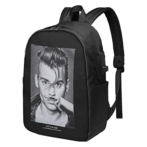 Johnny Depp Usb Backpack Travel Laptop Daypack Unisex Adjustable Bookbag Outdoor Sport Backpack For School Hiking Business Work 17 Inch Cover