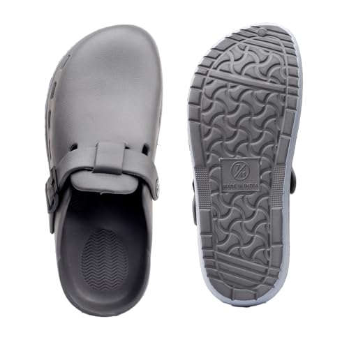 Image of Unisex Black Clogs with Adjustable Buckle Strap | Lightweight EVA Comfort Slip-On Sandals for Casual Wear & Outdoor Use
