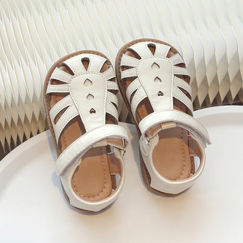 Toddler Close Toe Sandals Retro Lace-Up Closed Toe Dress Shoes Breathable Girls Shoes Sandals3