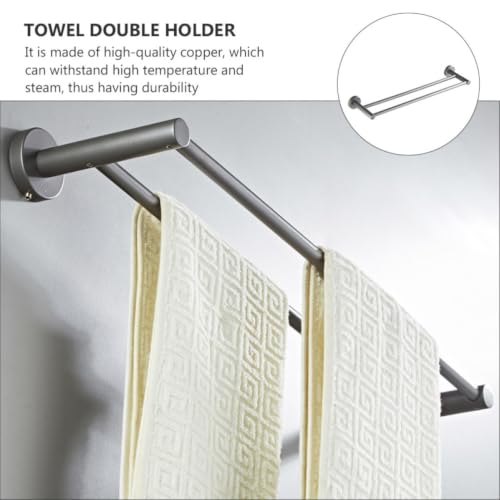 Porte-serviettes mural double cuivre salle de bain moderne - 4