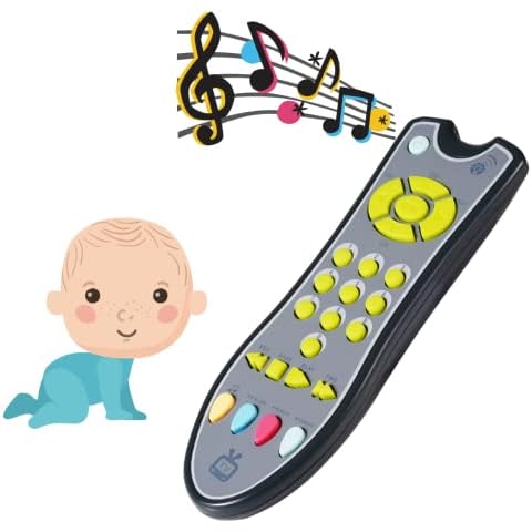 Dummy TV Remote Control for Kids and Toddlers - Realistic toy with real buttons that make sounds - Educational and fun sensory interactive learning activity game for children or toddler babies Cover