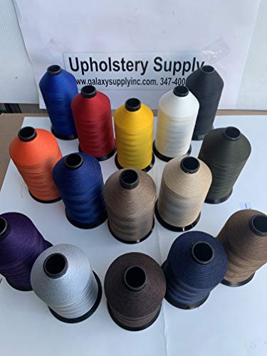 Hilo de nylon para tapicería 69. Rojo escarlata 16 oz, hecho en EE. UU., vendido por 3 bobinas, incluye corta costuras de 5" Galaxy Supply miniatura 2