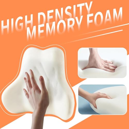 Image of Coverado Lumbar Support Pillow for Car Seat Driver, Leather Car Seat Cushions for Driving Back Pain, Detachable Memory Foam Upper Lower Car Back Support Gray