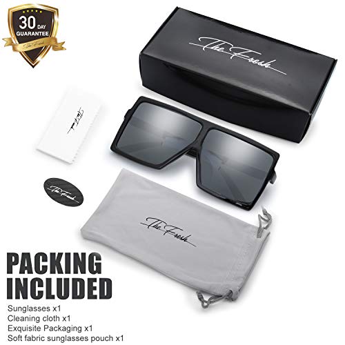 Image of The Fresh Large Oversized Fashion Square Flat Top Sunglasses - Exquisite Packaging