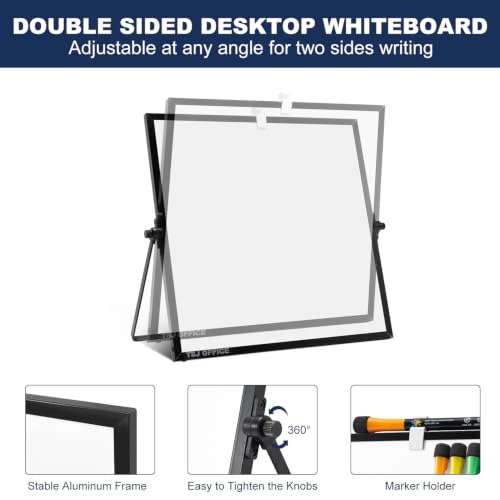 Image of TSJ OFFICE Small White Board - 10 X 10 Inches Black Framed Dry Erase Board