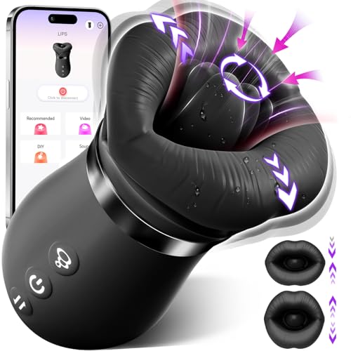 Upgraded Clitotial Tongue Toy with APP Control, 10 Vibration & 10 Licking Modes Nipple Sucking...