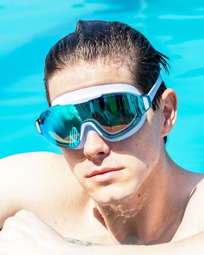 Image of Seasprint Swim Goggles,Wide Angle Anti-fog and UV Leak Proof Goggles,Fashion Swim Glasses for Men Women