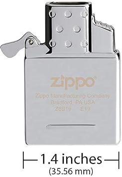 Zippo Butane Lighter Insert - Refillable - Adjustable & Odorless Yellow Flame - Clean Burning - Fits All Regular-Sized Cases - Metal Construction - Silver
