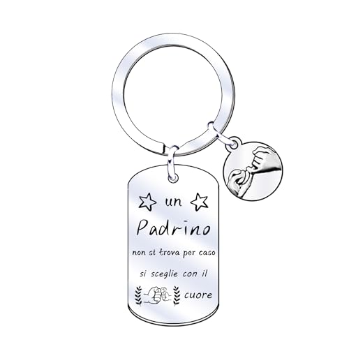 QTQTLP Regali Natale Portachiavi per Padrino Cresima Regalo Padrino Battesimo