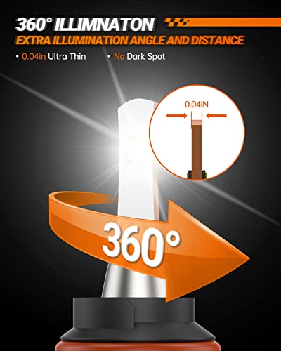 Image of SEALIGHT 9007 LED Light Bulb, 800% Brighter than Halogen, HB5 Fog Bulb 6000K Cool White, Plug-N-Play, IP68 Waterproof, Pack of 2