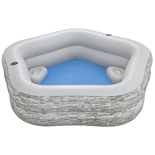 Inflatable Pool,2.13 M X 2.06M X 53 Cm Family Inflatable Kiddie Pool,Thick Wear, Built-In Cup Holders Fordrinks, Extra Wide Side Walls For Pool Stability,Outdoor, Garden, Backyard, Summer Water Party #TOP4