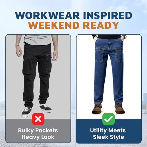 Mecutie Jeans,Mecutie Cargo Jeans Men,ThriveJeans - Comfortable Multi-Pocket High Durable Cargo Jeans2