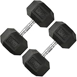 Northern Hex Dumbbell Set Rubber Heavy Weights with Metal Handles Anti-Rolling for Weight Lifting Bodybuilding Exercise Workout Strength Training Home Gym 1kg-50kg Pairs Sets (8KG x2 Dumbbells) - Image 1