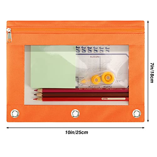 Eoout 8 Pack Binder Pencil Pouches, Pencil Pouch For 3 Ring Binder, Multi-Color 10X7In Zipper Pencil Bags Bulk With Clear Window For School Supplies, Office Supplies #TOP1