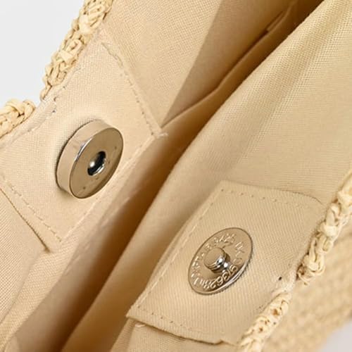 Image of Woven Hobo Bag for Women Straw Beach Tote Handbag Stylish Shoulder Bag Large Capacity Purse for Travel Vacation