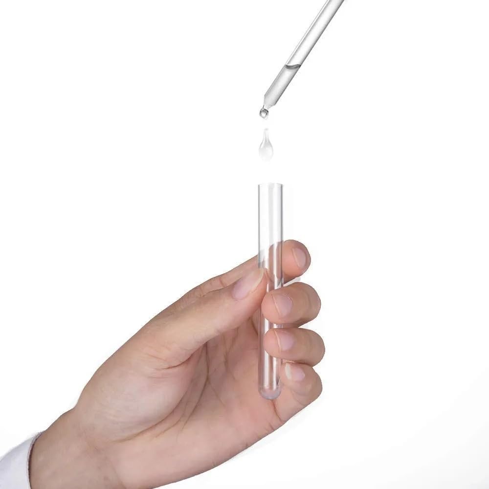 Reagenzglas 12 mm * 100 mm, transparentes Reagenzglas aus Kunststoff mit Deckel, Laborbedarf