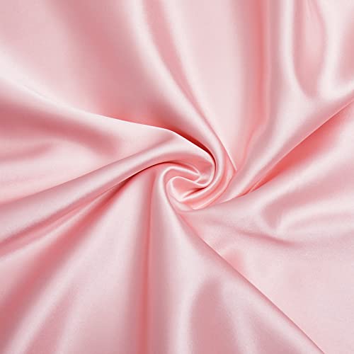 Vacvelt 4Pcs Extra Deep Pocket Satin Sheets Queen Size Bed Set, Pink Satin Sheet Set Fit 18-24 Inch Deep Pocket Mattress, Silky & Luxury Satin Bedding Set Soft & Ultra Deep Fitted Sheet Set #TOP7