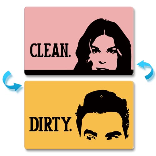 Funny David Clean Dirty Dishwasher Magnet Sign, Novelty Friends TV Show Gifts, Double Sided Clean Dirty Magnet for Dishwasher