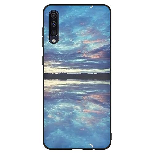 Aksuo for Samsung Galaxy A50 Schwarz Hülle Silikon, TPU Silikonhülle Handyhülle Kratzfest Stylisch Muster Design Robust Leicht Case - Der Schatten des Hellen Himmels