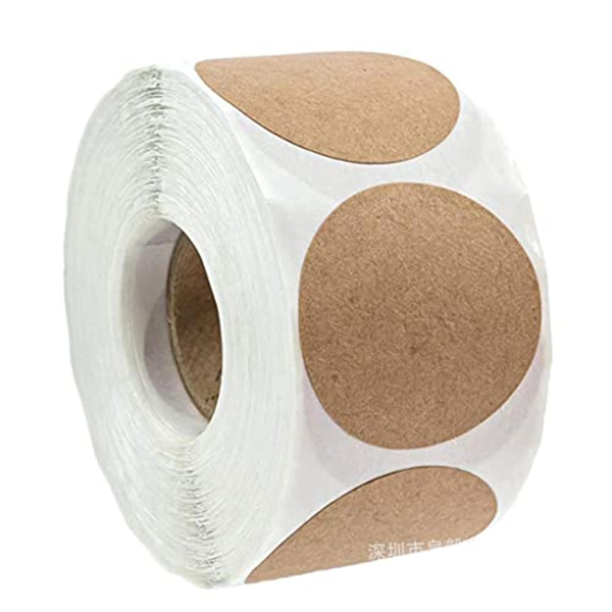 500Pcs/Roll Brown Round Kraft Paper Blank Stickers