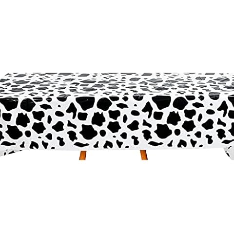 Fvomye Cow Print Tablecover Cow Tablecloth Western Party Cow Print Plastic Tablecover (Cow) Cover