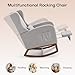 AYEASY Rocking Chair Nursery Glider Chair with Foot Rest, Nursery Rocking Chairs with Rubber Wood Legs Side Pocket, High Back Nursing Chair, Accent Rocker Arm Chair Baby Bedroom, Living Room, Grey