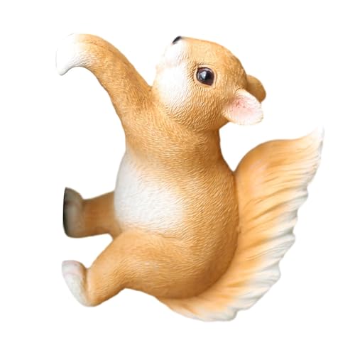Baoblaze Statue de Jardin Animal Mignon Décoration Figurine Miniature Pot de Fleurs Résine Créative Pendentif Suspendu Adapté à Maison Balcon Potager Terrasse, Écureuil