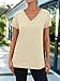 AUTOMET T-Shirts Short Sleeve V Neck Tees Tops for Women Fashion Trendy Lightweight Soft Casual Summer Outfits Clothes 2025 Cream M