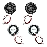 MECCANIXITY 4 Pcs 8 Ohm Small Speaker, 1W 30mm Diameter Metal Shell Round Magnet Tiny Speaker with 100mm Terminal Wire Micro Internal for DVD, EVD, Mini Home Audio Loudspeaker