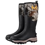 Hunthor Rubber Boots for Women with Steel Shank, Waterproof 6mm Neoprene Rain Boots for Hunting, Outdoor Work, Next Camo G2, 11