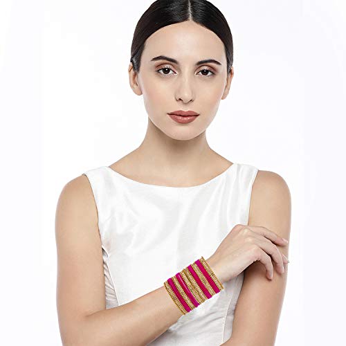 Aheli Ethnic Colorful Metal Bangles Chudha Set Stone Studded Bangle Set Indian Wedding Wear Fashion Jewelry For Women & Girls #TOP2