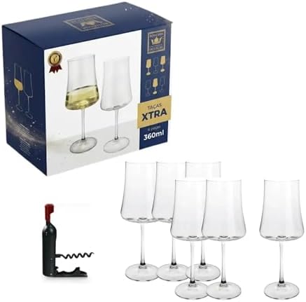Jogo 6 Peças Taças Bohemia Xtra Vinho Tinto Branco Degustação Mar...