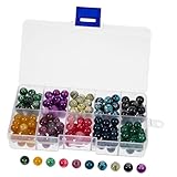 Perles de verre pour l'artisanat : fabriquées en verre, ces perles de bricolage sont lisses et douces pour la peau pour un usage quotidien, perles de verre rondes