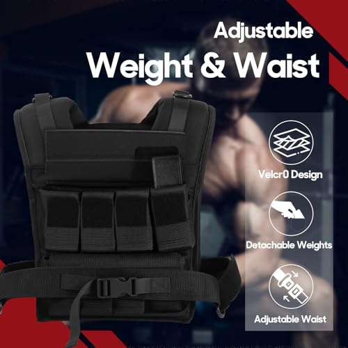 Image of Weighted Vest 6LB | 35LBS - Body Weight Vests Adjustable with Ironsand /Iron Block, for Walking, Strength Training, Running, Jogging, Functional Training, Bodyweight Training,for Man and Women