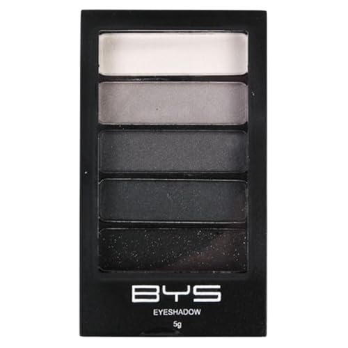 BYS Women's 5-Piece Eye Shadow Palette, Black Steel Eye Pigments., 0.17 Ounce (Pack of 1)