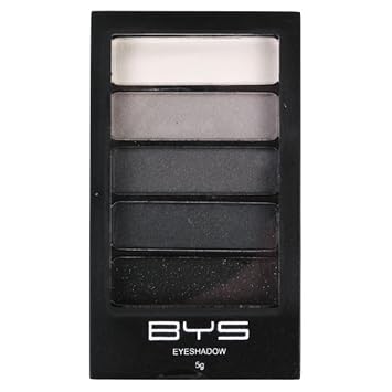 BYS Womens 5-Piece Eye Shadow Palette, Black Steel Eye Pigments., 0.17 Ounce Pack of 1