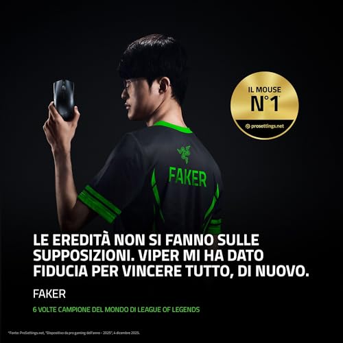 Viper V3 Pro - Mouse da gioco Esports senza fili ultraleggero (HyperPolling 8K Hz, leggero 55g, sensore 35K DPI, HyperSpeed Wireless, 95 ore di durata della batteria) Bianco - Mouse gaming - Immagine 1