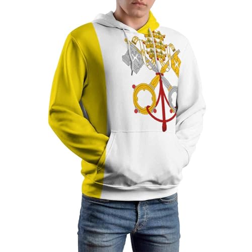 Sweat à capuche imprimé 3D Vatican pull léger manches longues sport - 7