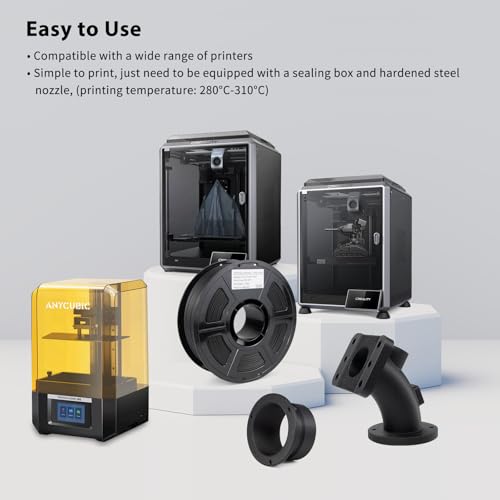 Image of Carbon Fiber Reinforced PPA Nylon, Low Moisture Sensitive Reinforced PPA-CF 3D Printer Filament, Carbon Fiber Filament for Industrial Engineering Printing, 1kg (2.2lbs) Spools