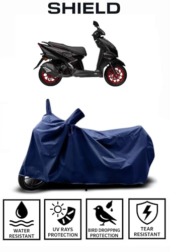 Image of Shield Heavy Duty Scooty Cover for Tvs Ntorq 125 | All-Season, Tear-Proof Fabric | with Side Mirror Pocket & Buckle Belt | Tvs Ntorq 125 Scooty Cover (Blue)