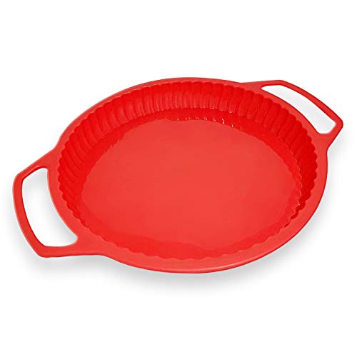 Pie Pan - 9 inch Pie Dish - Silicone Pie Plate - Easy To Release Quiche & Tart Pans Pie Pan - 9 inch Pie Dish - Silicone Pie Plate - Easy To Release Quiche & Tart Pans