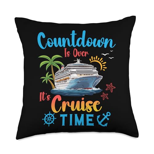 Countdown is Over It's Cruise Time 2026 Reunion Family Trip Throw Pillow