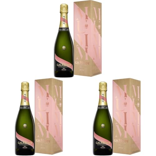 Mumm Cordon Rose Champagne con Estuche, 750 ml (Paquete de 3)