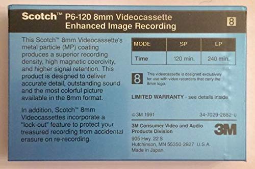 Scotch P6–120 8 mm caméscope vidéo cassette