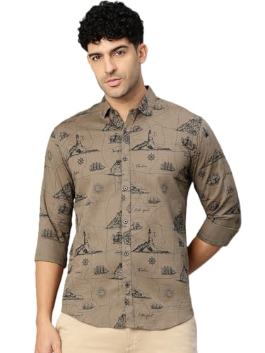 Image of Majestic Man Men's Stylish Unique Print Casual Shirt - Pure Cotton| Full Sleeve | Trendy & Comfortable